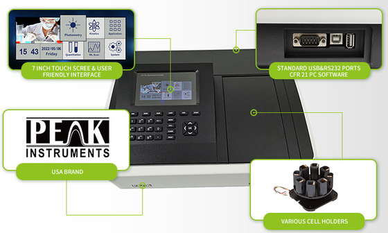 Customized Support 190-1100nm Full Function Single Beam UV Visible Spectrophotometer