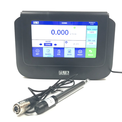 High purity water conductivity meter with 7 inch touch screen and automatic temperature compensation