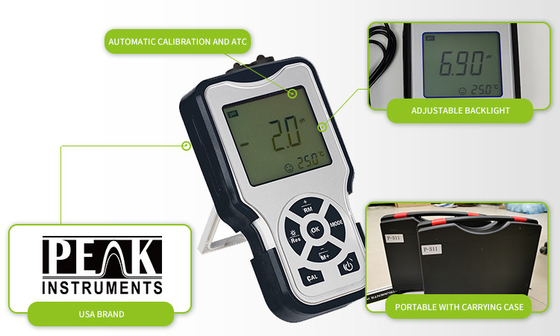 Easy-to- Laboratory Digital pH mV Conductivity TDS Salinity Meter with Portable Design